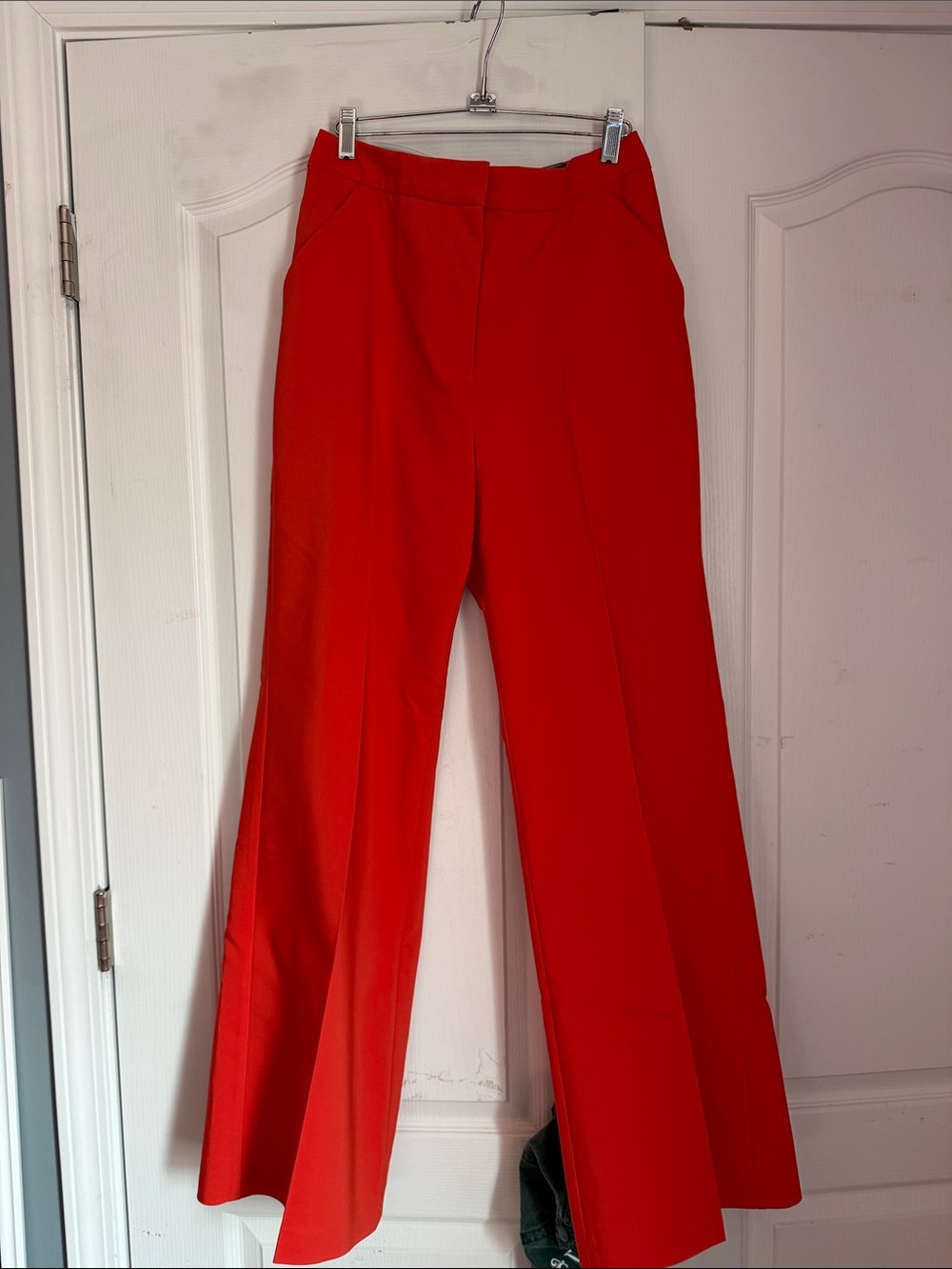 Express Red Wide-Leg High-Waist Trousers